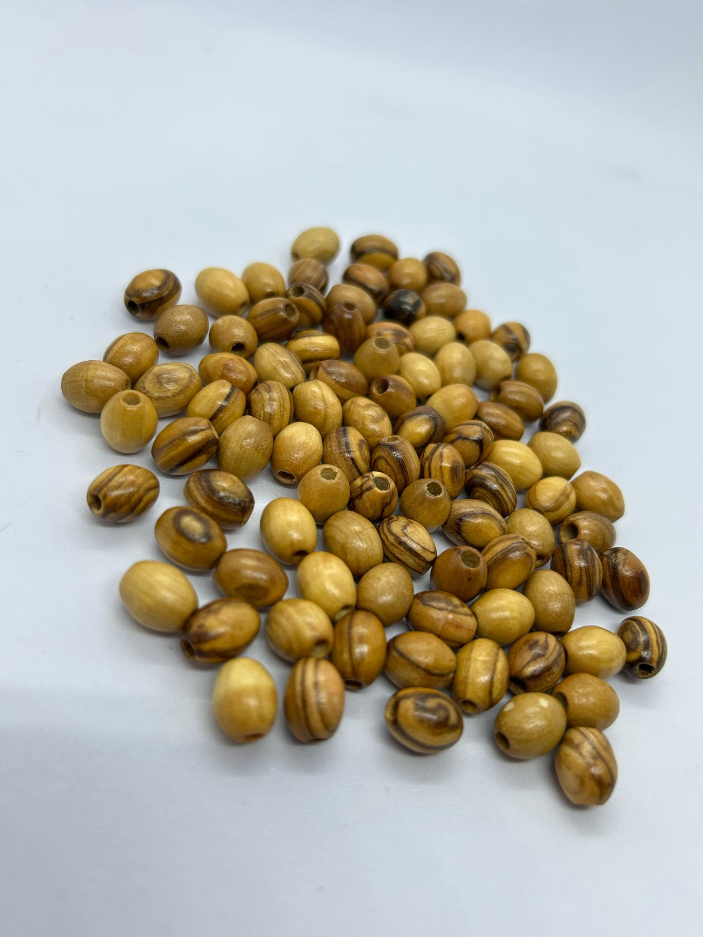 Olive Wood Oval Beads from Holyland - Perfect for Jewelry, Rosaries, and Crafts Gifts - Various Sizes and Quantities