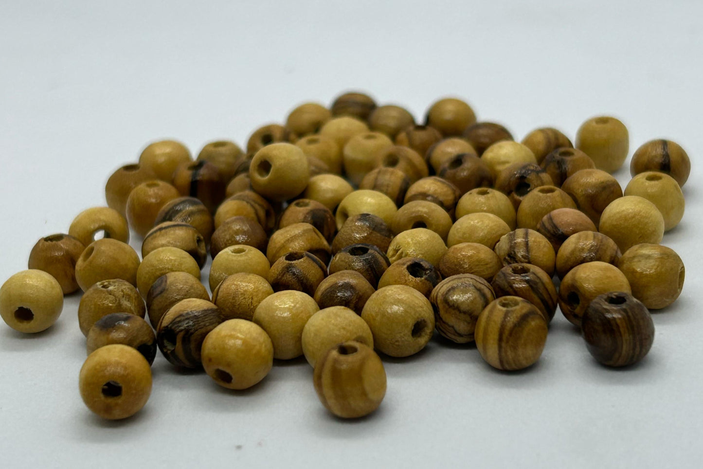 Olive Wood Holy Land Round Beads - for Jewelry, Gifts and Crafts - in Various Quantities (10mm - 12mm - 14mm)