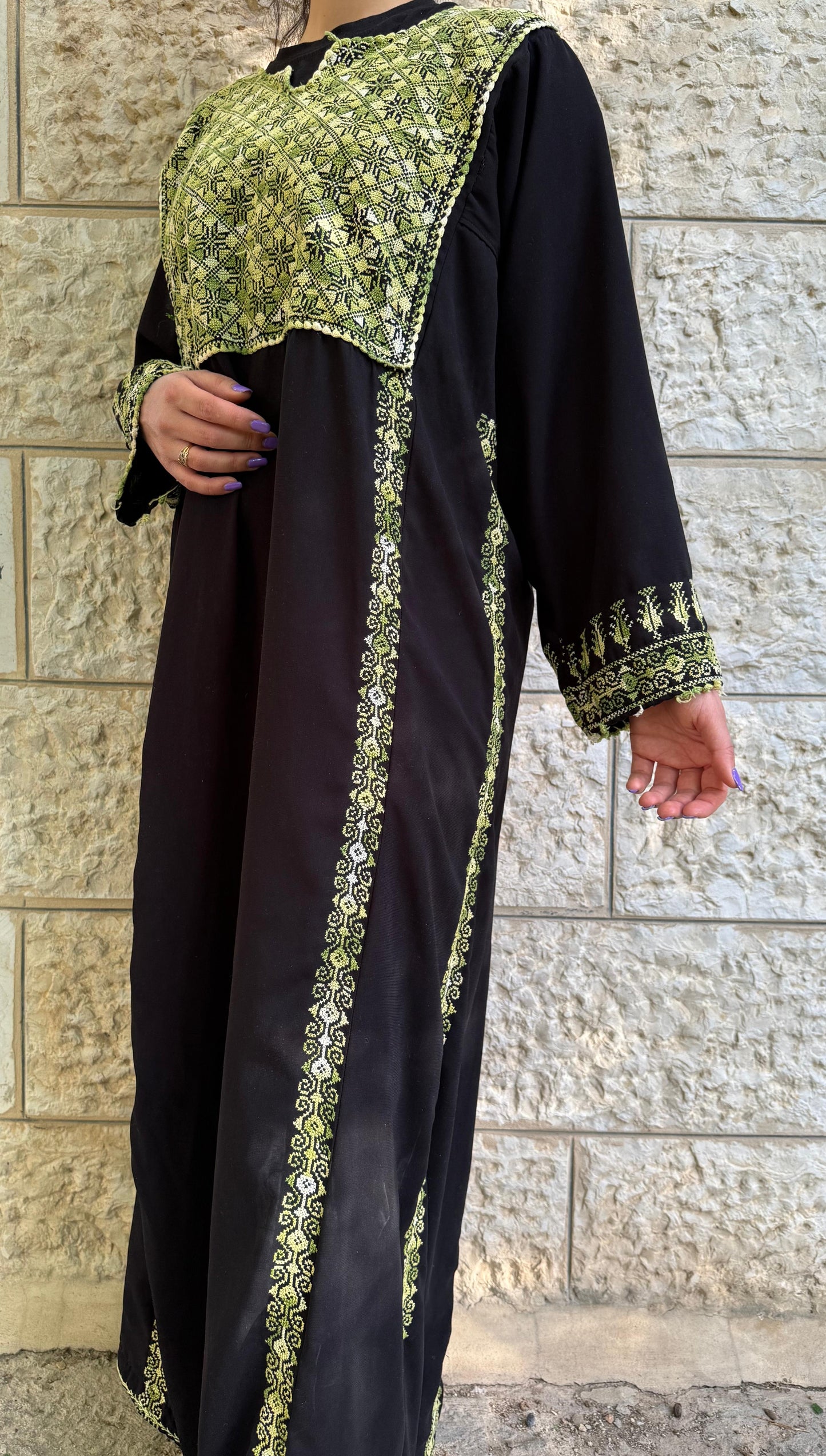 Vintage Handwoven Palestinian Thobe - Embroidered Handmade Tatreez