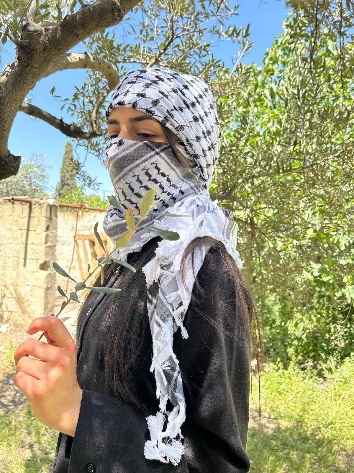Palestinian Kufiya - Classic Handmade Kuffeyeh - Arabic Hatta Arafat Scarf