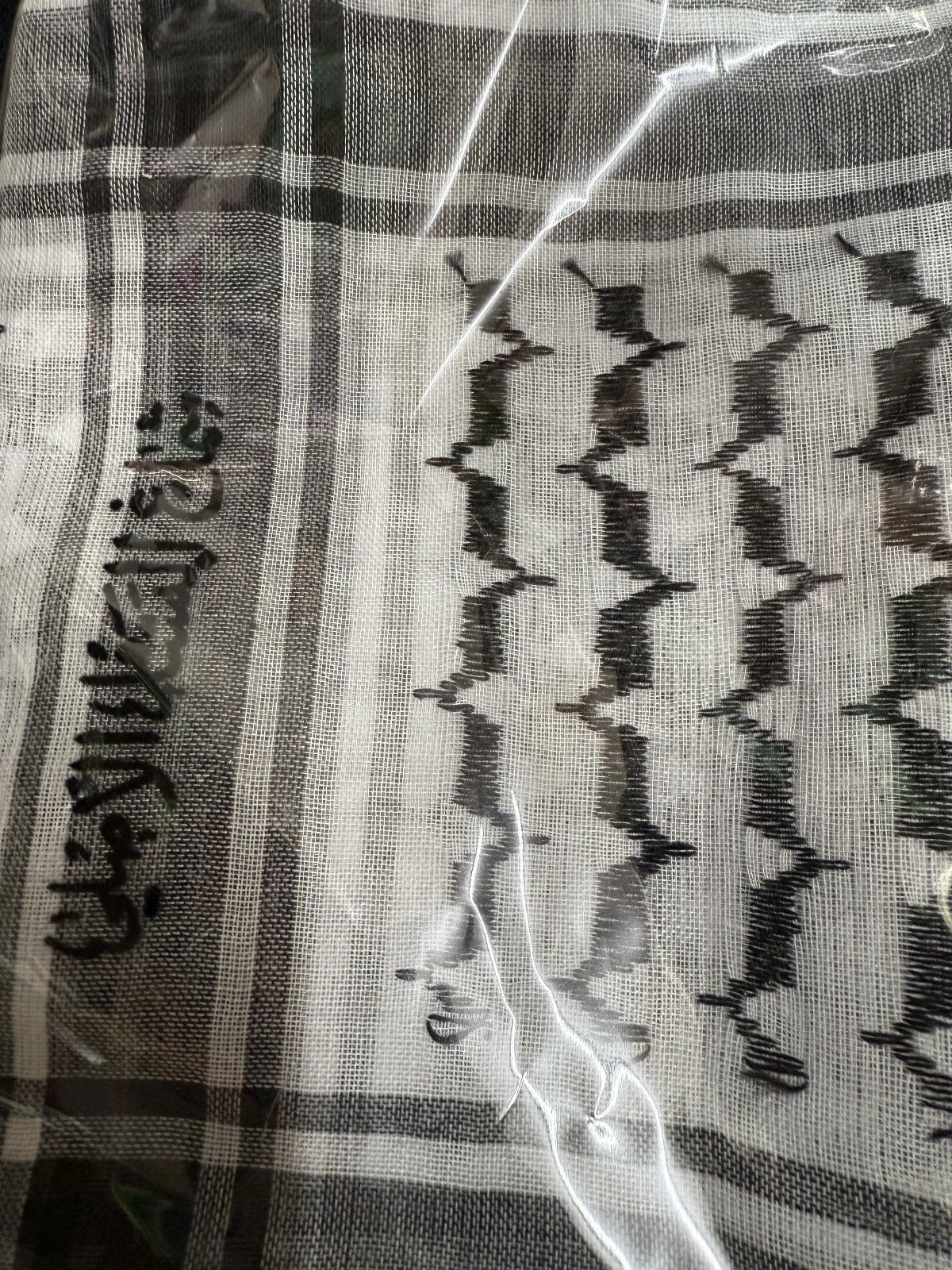 Original Palestinian Kufiya - Classic Handmade Kuffeyeh - Arabic Hatta Arafat Pattern Scarf