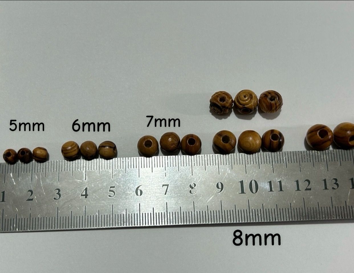 Olive Wood Beads from Holyland - Perfect for Jewelry, Rosaries, and Crafts (5mm - 6mm)