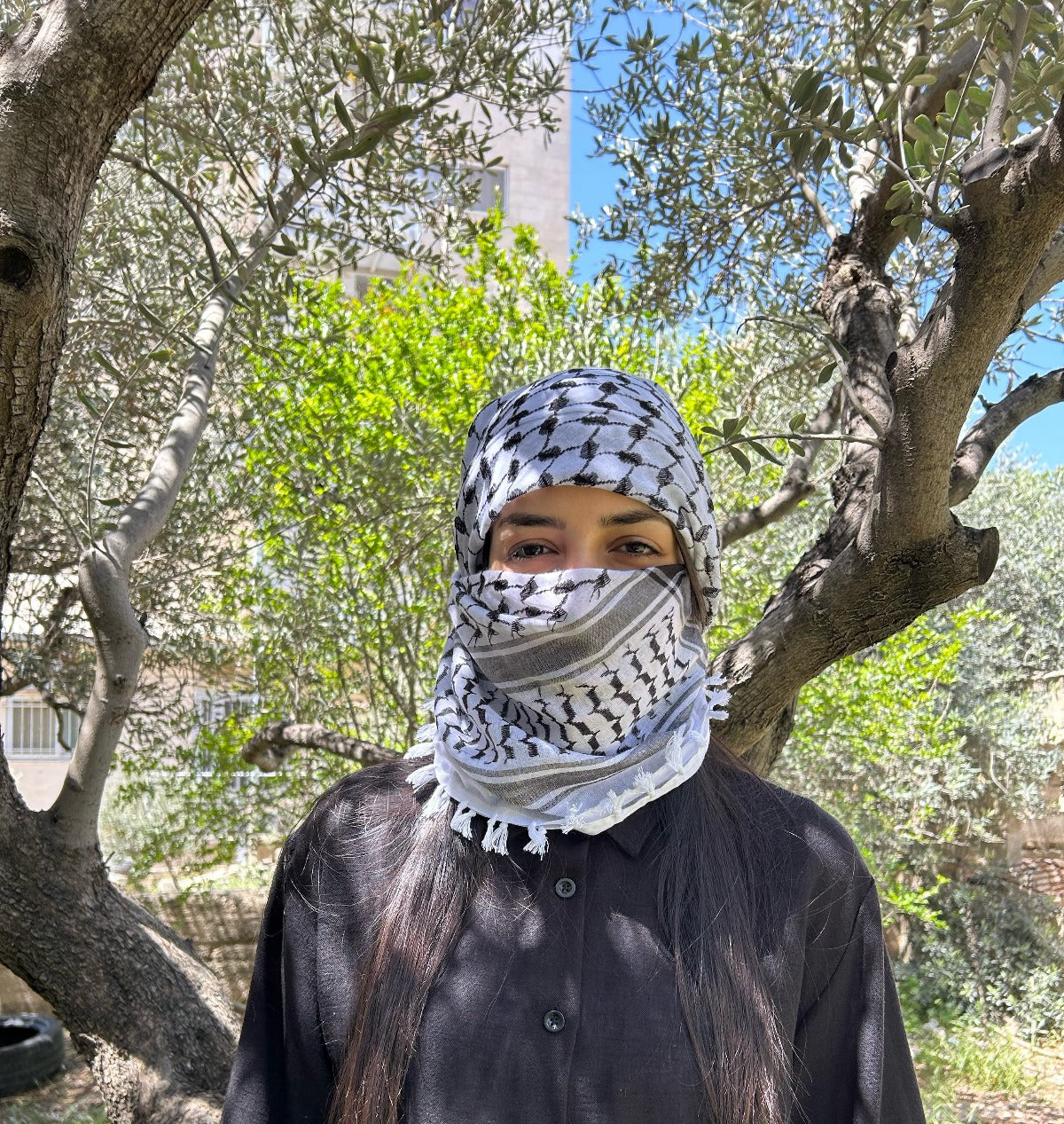 Original Palestinian Kufiya - Classic Handmade Kuffeyeh - Arabic Hatta Arafat Pattern Scarf