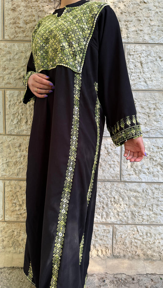 Vintage Handwoven Palestinian Thobe - Embroidered Handmade Tatreez