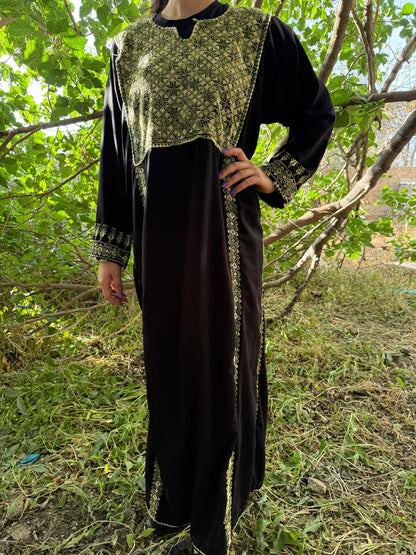 Vintage Handwoven Palestinian Thobe - Embroidered Handmade Tatreez