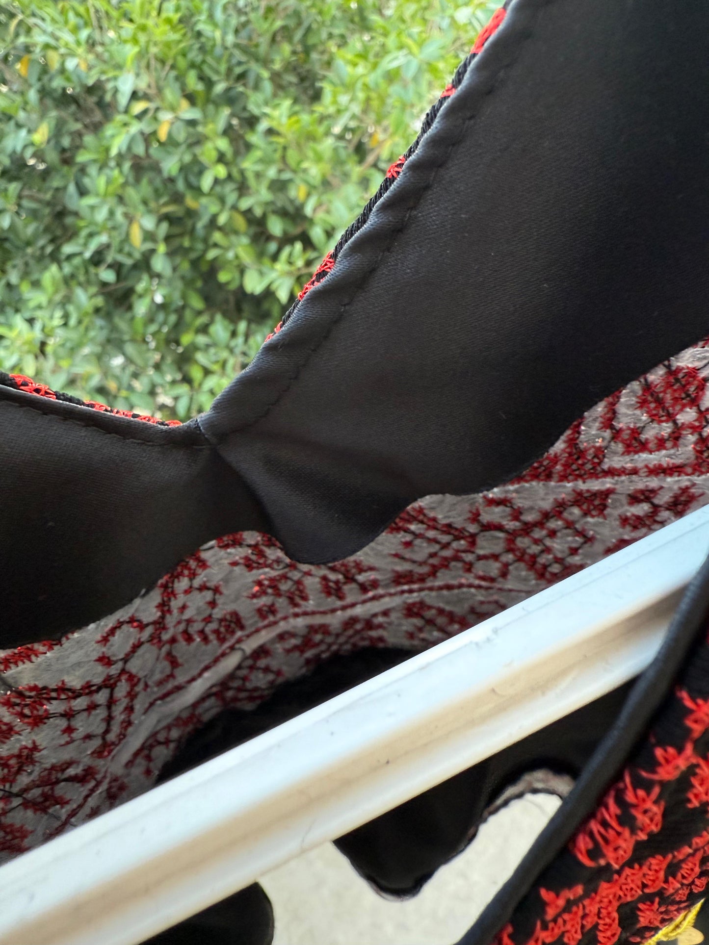 Girls’ Traditional Thobe Dress – Black with Red Embroidery