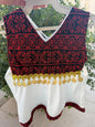 Girls’ Traditional Thobe Dress – White with Red Embroidery