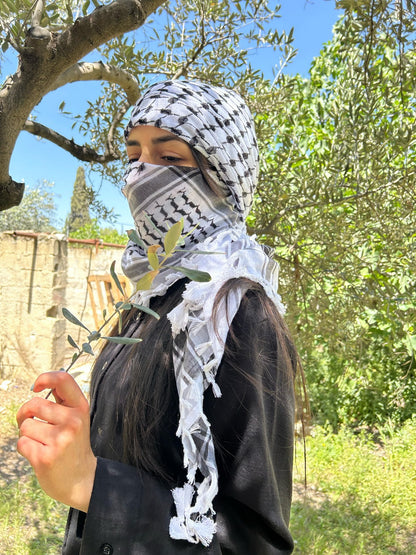 Palestinian Kufiya - Classic Handmade Kuffeyeh - Arabic Hatta Arafat Scarf