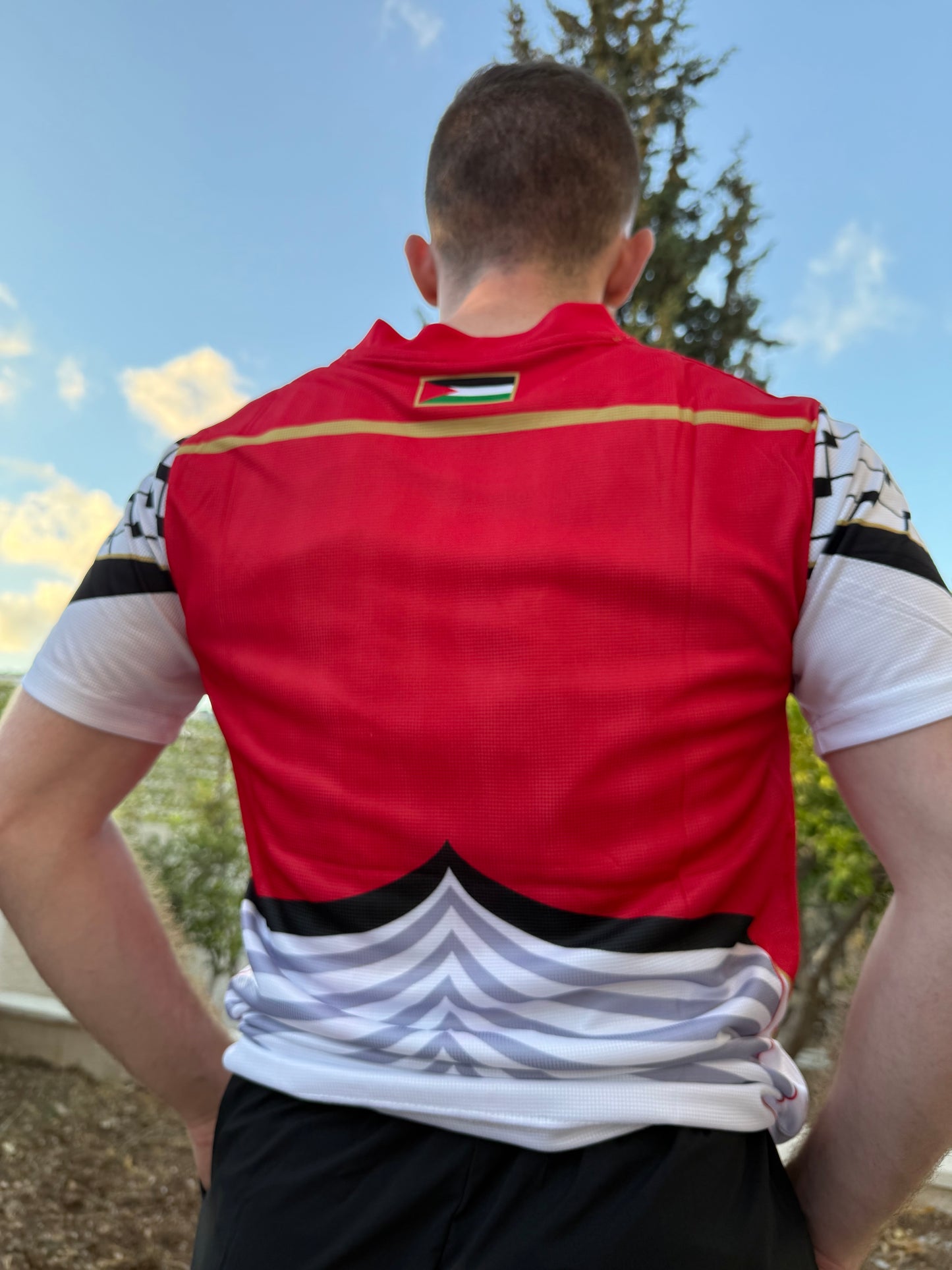 Original Palestine Keffiyeh Football Jersey for Men – Palestinian Kufiya Sports Shirt XS–2XL