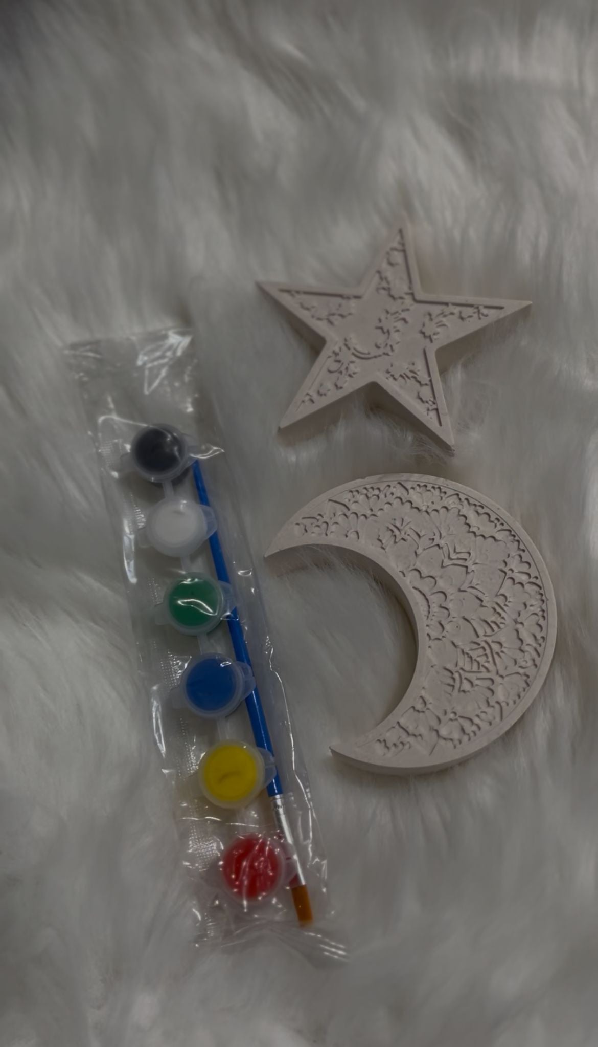 Customized Ramadan Moon & Star Gypsum Decor – Eid Home Decoration - Available in 3 Designs